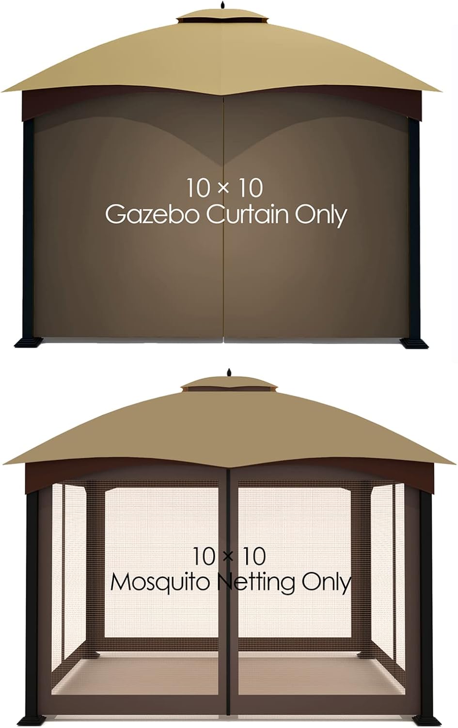 Tanxianzhe Gazebo Replacement Privacy Curtain 10' x 10
