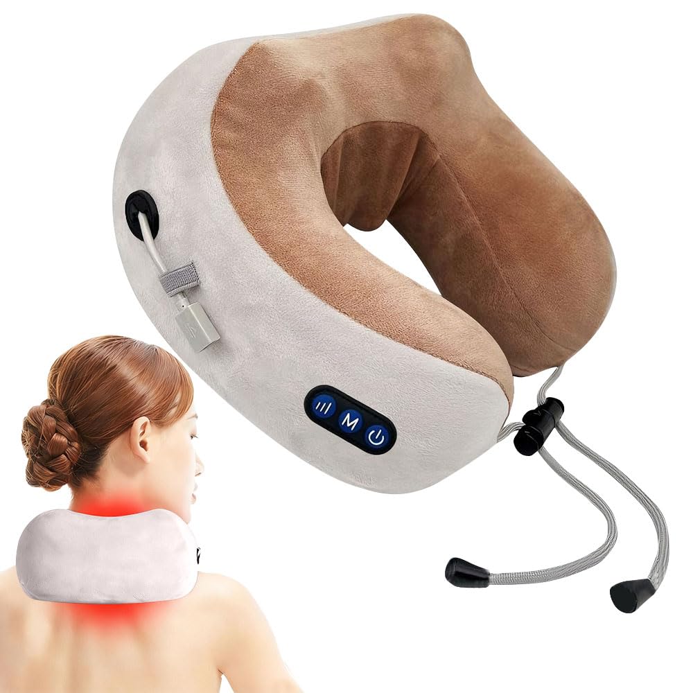 Masseur Cervical, Appareil de Massage Cervical, 3 Modes, Massage Cervicales et cou Sans Fil, en Forme de U, appareil Massage Électrique, pour la Maison et le Bureau