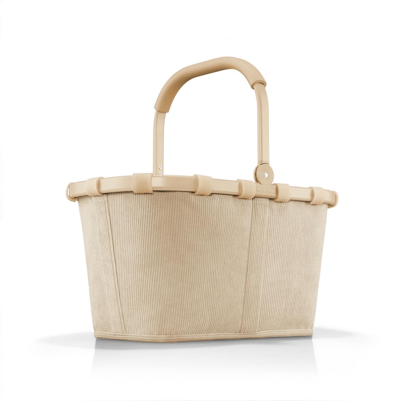 reisenthel carrybag in frame cord sand – Stabiler Einkaufskorb (22 l, 20 kg)