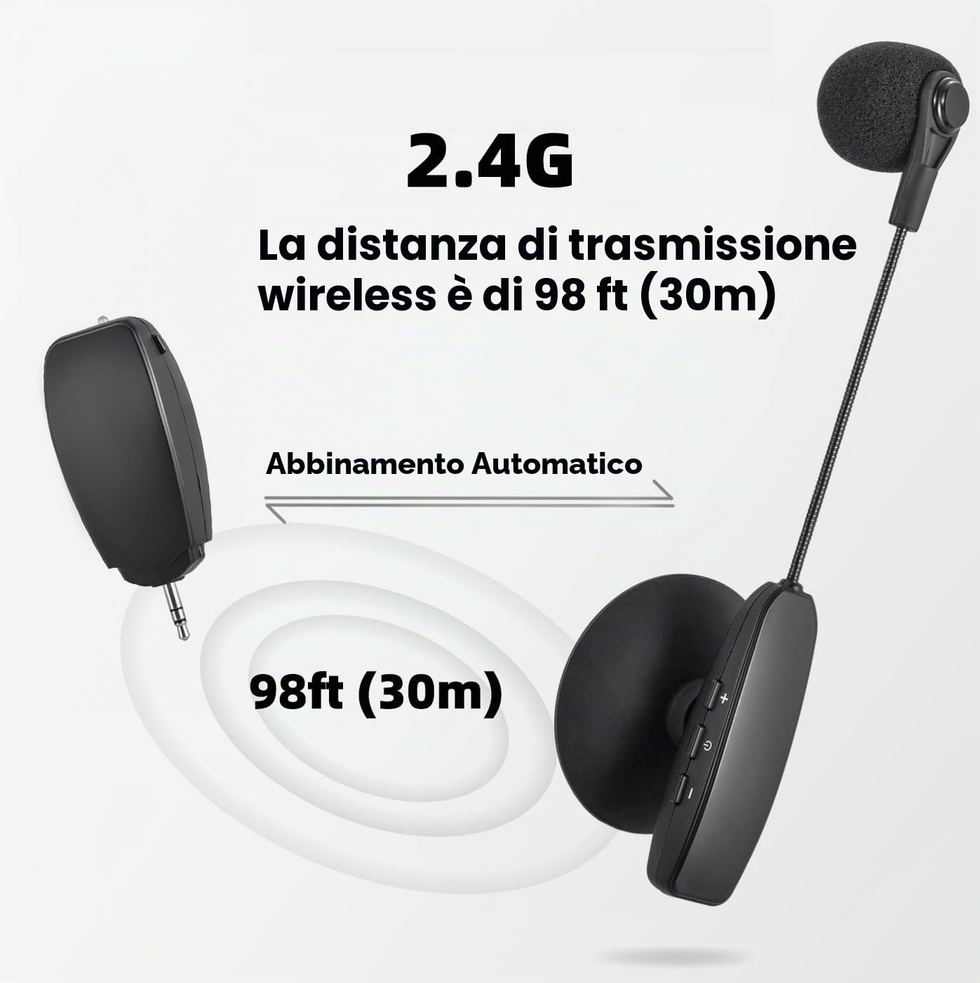 Microfono Wireless per Strumenti Musicali con Ventosa, Ricevitore e Trasmettitore Wireless, per Chitarra, Violino, Banjo e altro ancora