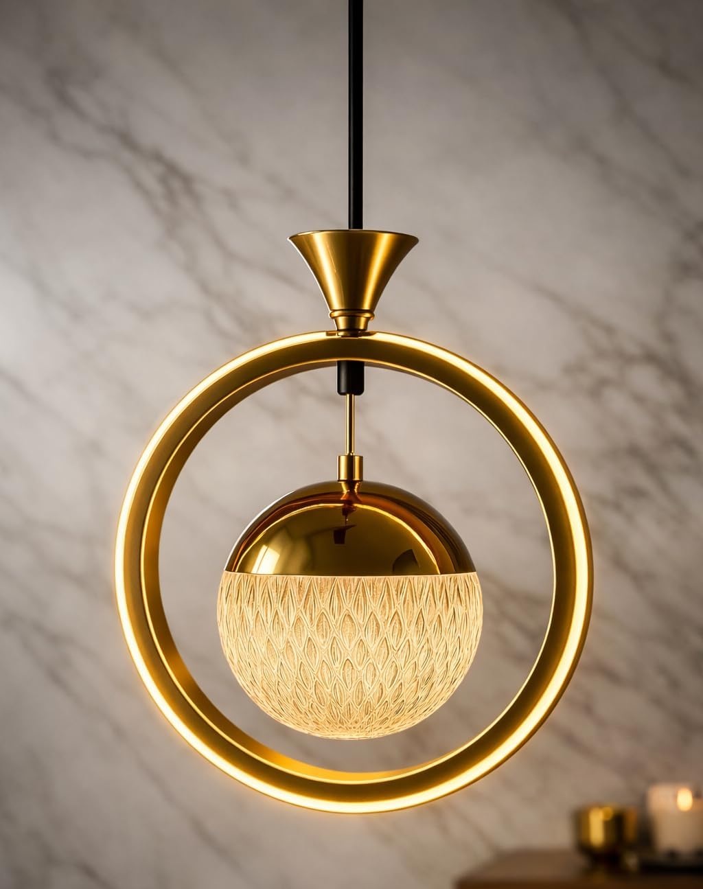 GreyWings Golden Hanging Light - 3 Color Changing -13