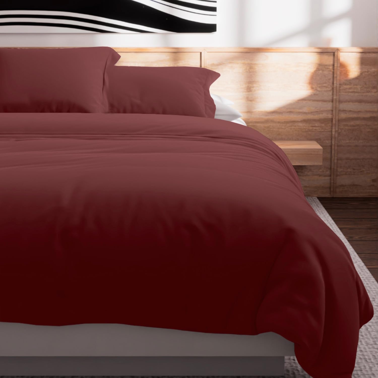 Soleil d'ocre, Plain Brick Cotton Duvet Cover 57 Thread Count 240 x 220 cm