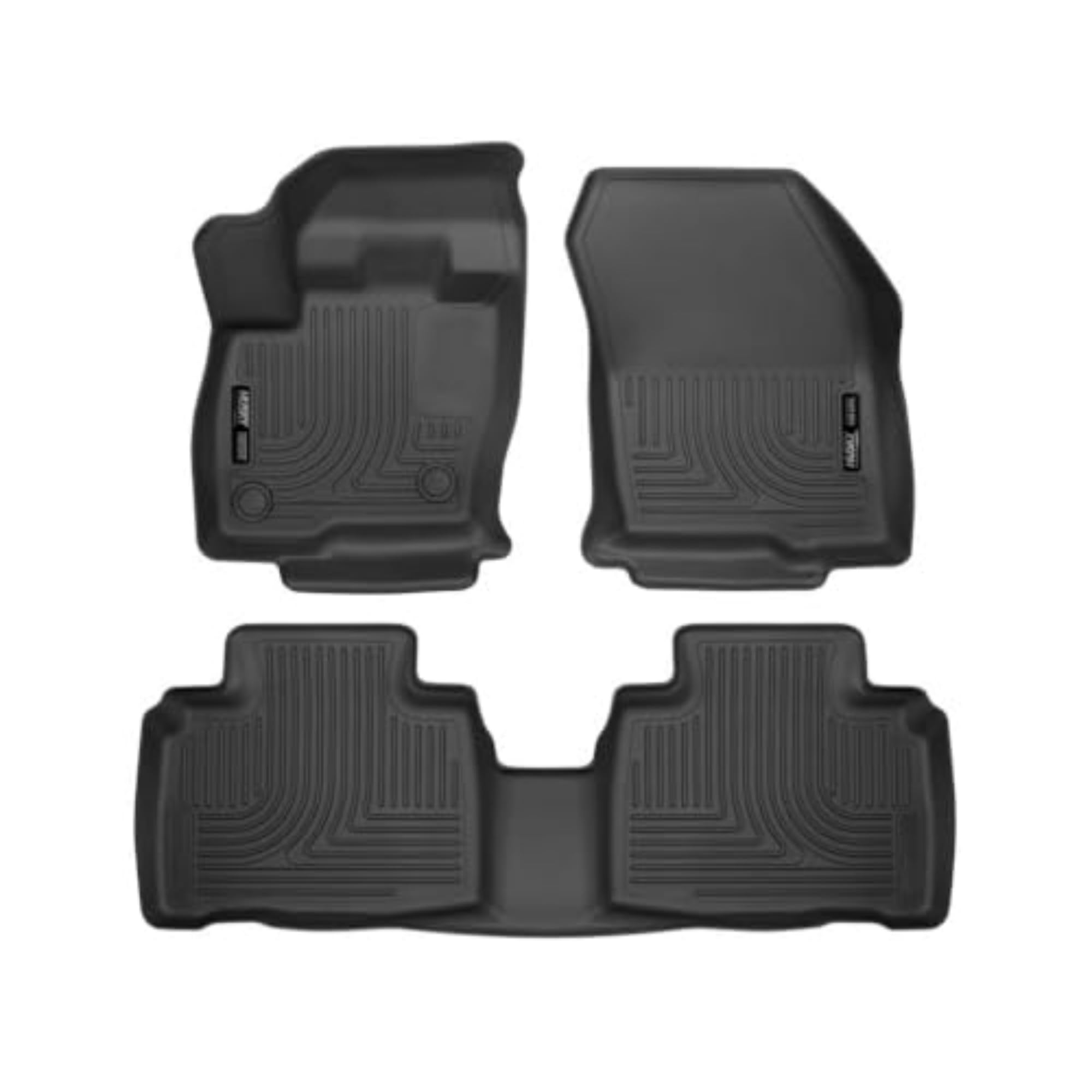 Husky LinersWeatherbeater Floor Mats | Fits 2015-2024 Ford Edge | Front & 2nd Row, 3-pc Black - 98781