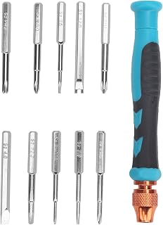BWLZSP Precision Slotted Screwdriver Bit Set with Handle - 11 Piece Tool Kit for Household Appliances, Cameras and Compute...