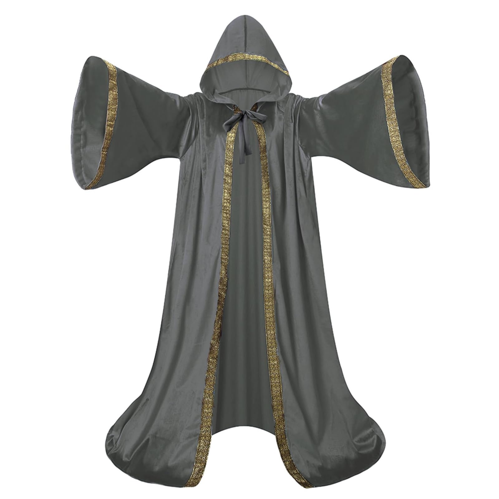 Mystic Adult Wizard Robe with Dutch Velvet,Medieval Knight Hooded Cloak