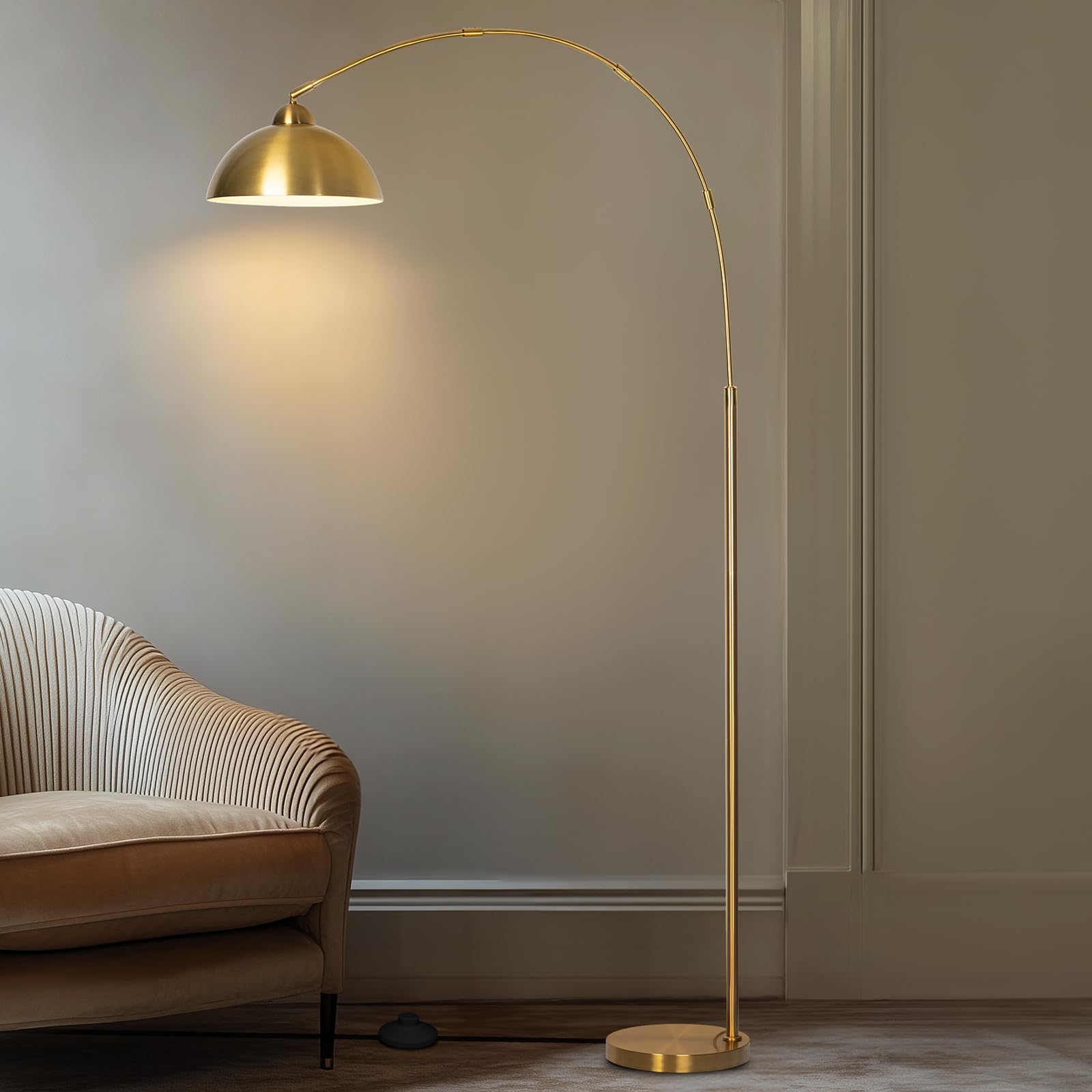 Photo 1 of EOEYYOYB Floor Lamp, 3 Light Modes, Dimmable, Gold