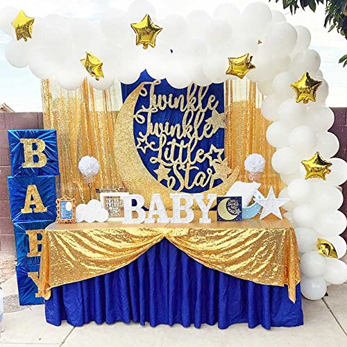 Queendream 90X132Inch Rectangle Sparkly Gold Sequin Tablecloth Wedding Glitter Tablecloth For Birthday Party Decor #TOP2