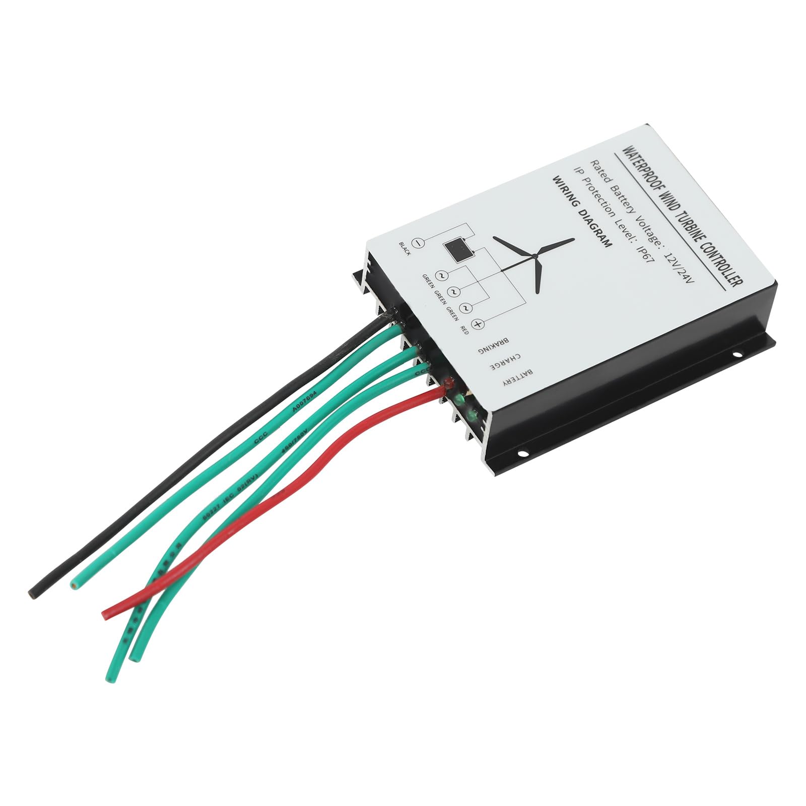 Generatore eolico verticale, generatore eolico verticale da 100 W, 12 V, con rotore magnetico permanente, impianto eolico con 3 lame in fibra di nylon e 30 dB, per barche e gazebo, bianco