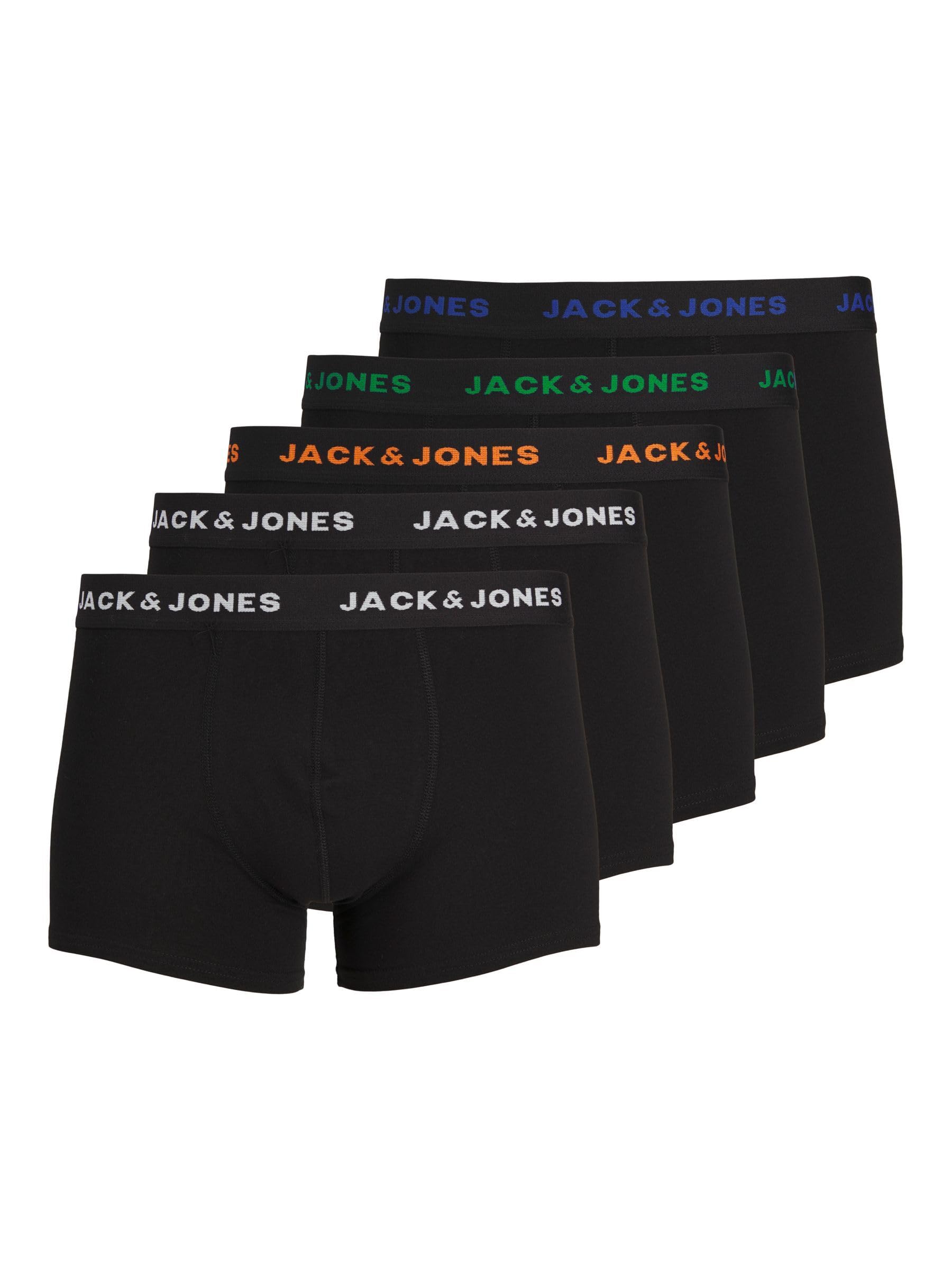 Jack&Jones Jacblack Friday Trunks 5 Pack Ltn, Boxer A Pantaloncino Uomini, Black/Detail:Black, Xl-image
