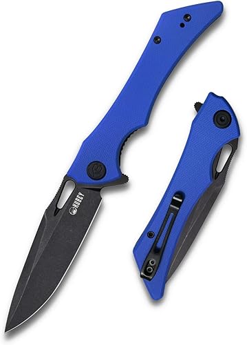 Miniatura 1 de KUBEY Raven KB245 EDC - Navaja de bolsillo con mango AUS-10 de 393 pulgadas hoja G10 cuchillo de caza para acampar al aire libre bueno para hombres