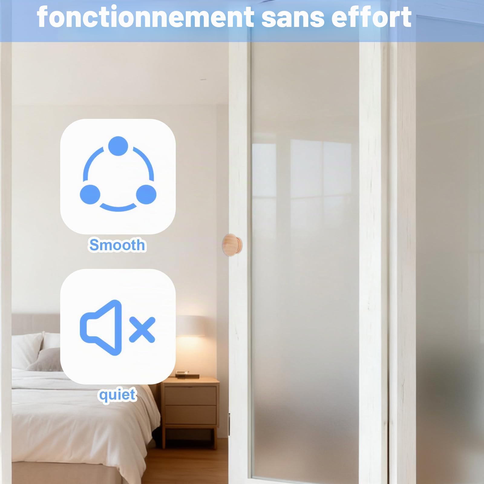 Réparation Porte Pliante, Quincaillerie pour Porte de Placard Pliante avec Rail 91cm Charnières Vis Poignée en Bois Tige à Ressort Pince à Ressort pour Chambre Cuisine et Salle Bain