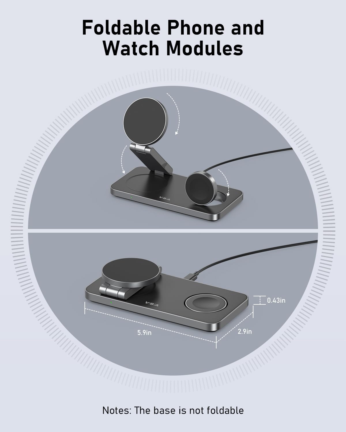 Cargador inalámbrico magnético 3 en 1 para Samsung Galaxy, estación de carga rápida plegable para MagSafe Samsung Galaxy S26 Ultra S25 S24 Z Fold Flip 8 Watch 8 7 Buds 4 3 Pro, no para Samsung Watch 9