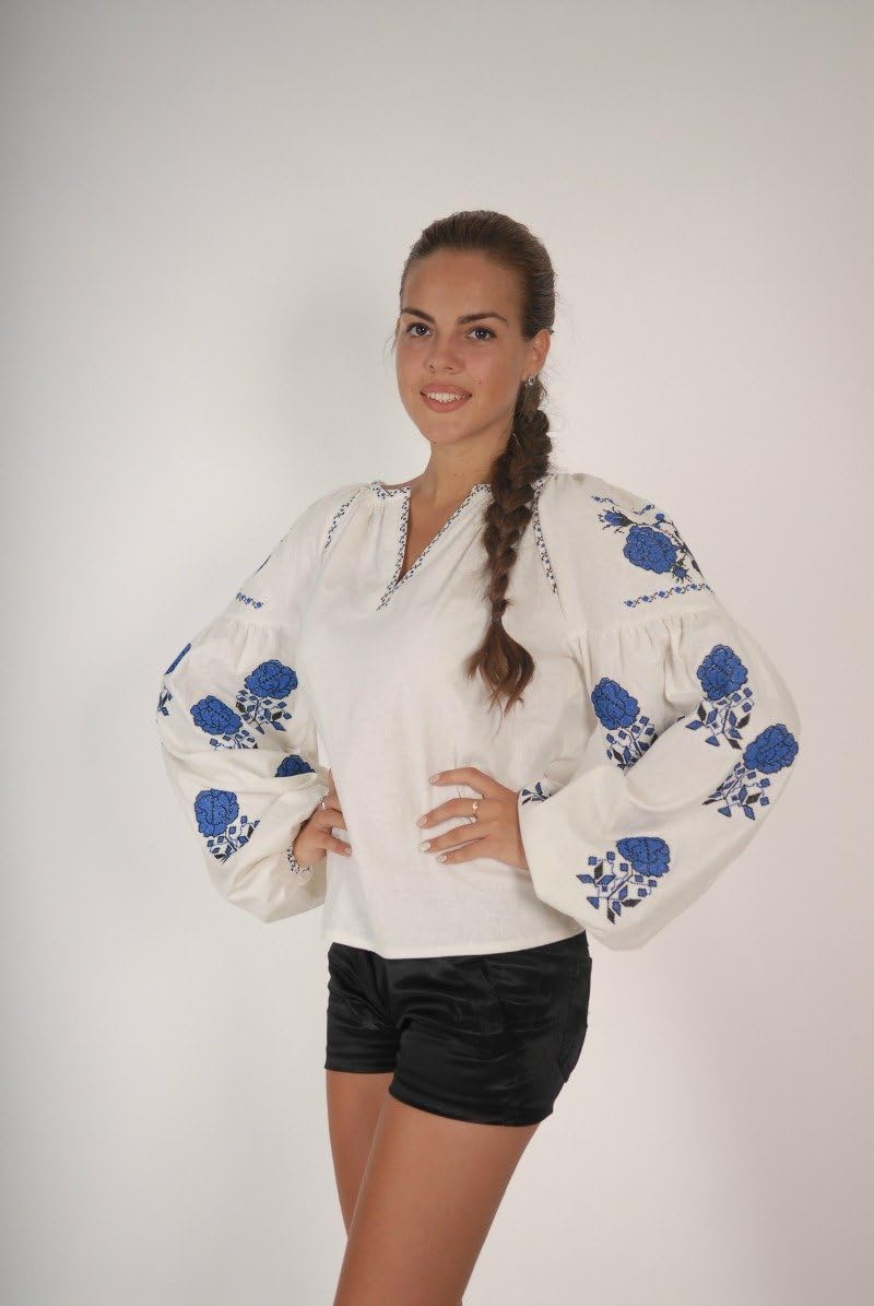 Boho Style Ukrainian Embroidered Folk Women's White Blouse - Vyshyvanka / Sorochka / Bohemian Style Sizes - Xs-xxl (M)