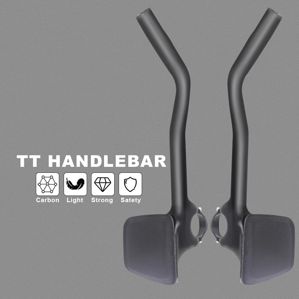 Alfa Pasca Accesorio de manillar de triatlón de carbono para bicicleta de carretera, extensión de bicicleta de triatlón, 360 mm, manillar aero, carbono, 40° TT Bar Extender