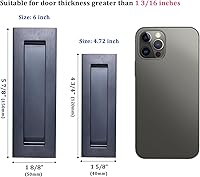 Vista 5 de Dontay Manijas de Puerta Corrediza de Bolsillo, Herrajes de Puerta de Bolsillo de Acero Inoxidable 304 Sin Seguro, Tiradores de Dedo Empotrados al