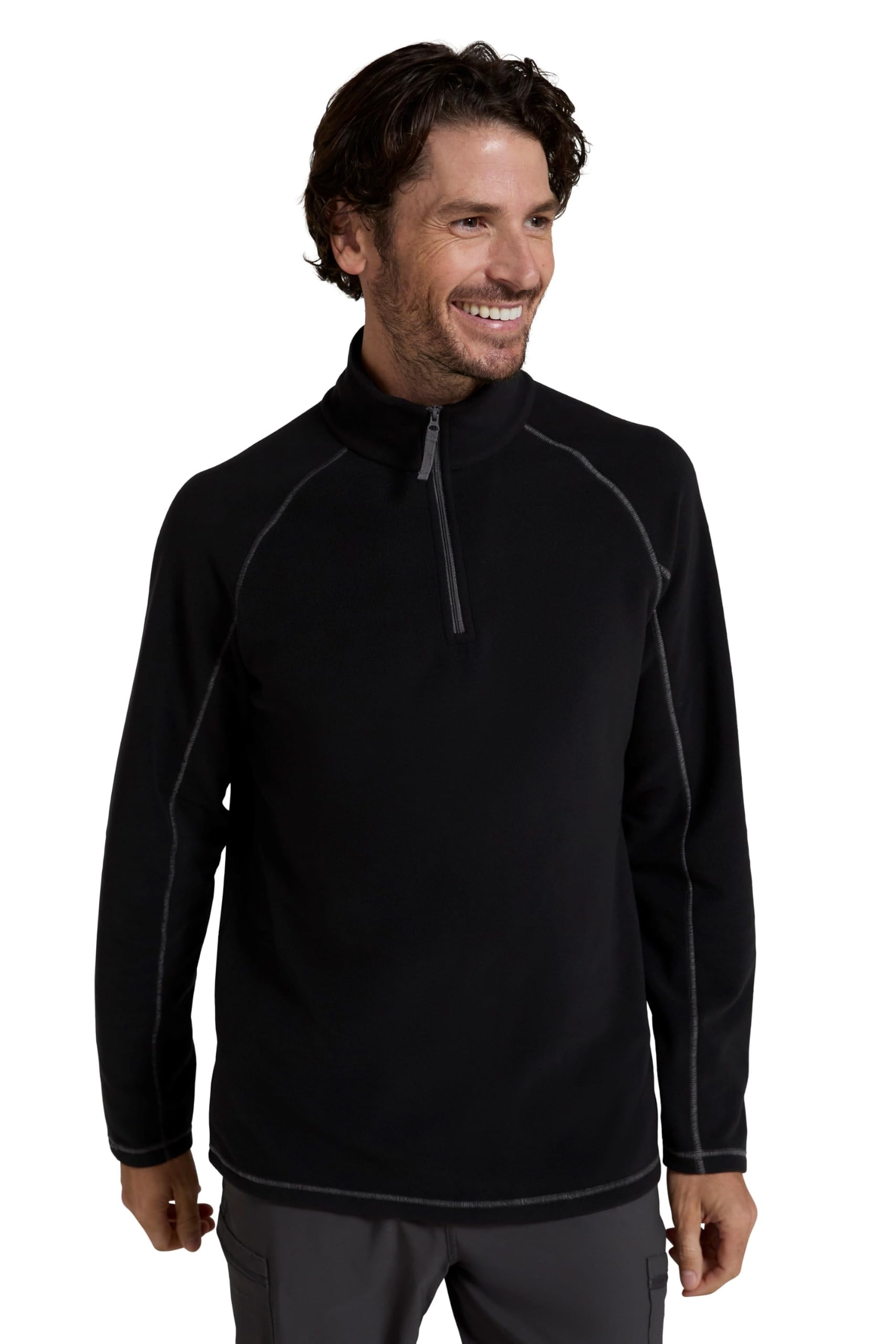 Mountain Warehouse Ashbourne Mens Fleece Jumper Black XXL
