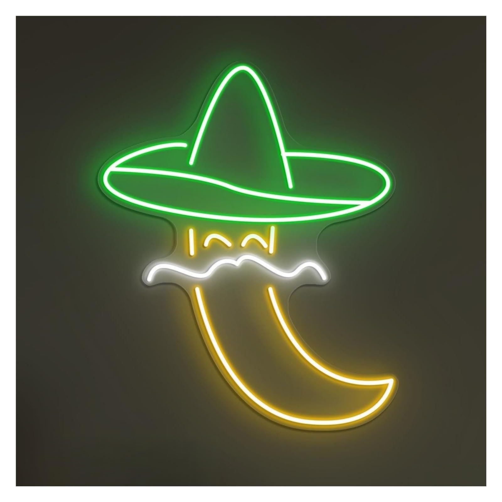 Hanging Art Neon Signs Cute Chili Peppers Neon Sign, Suitable For Kitchen Decor With Brightness Adjustable 38cm
