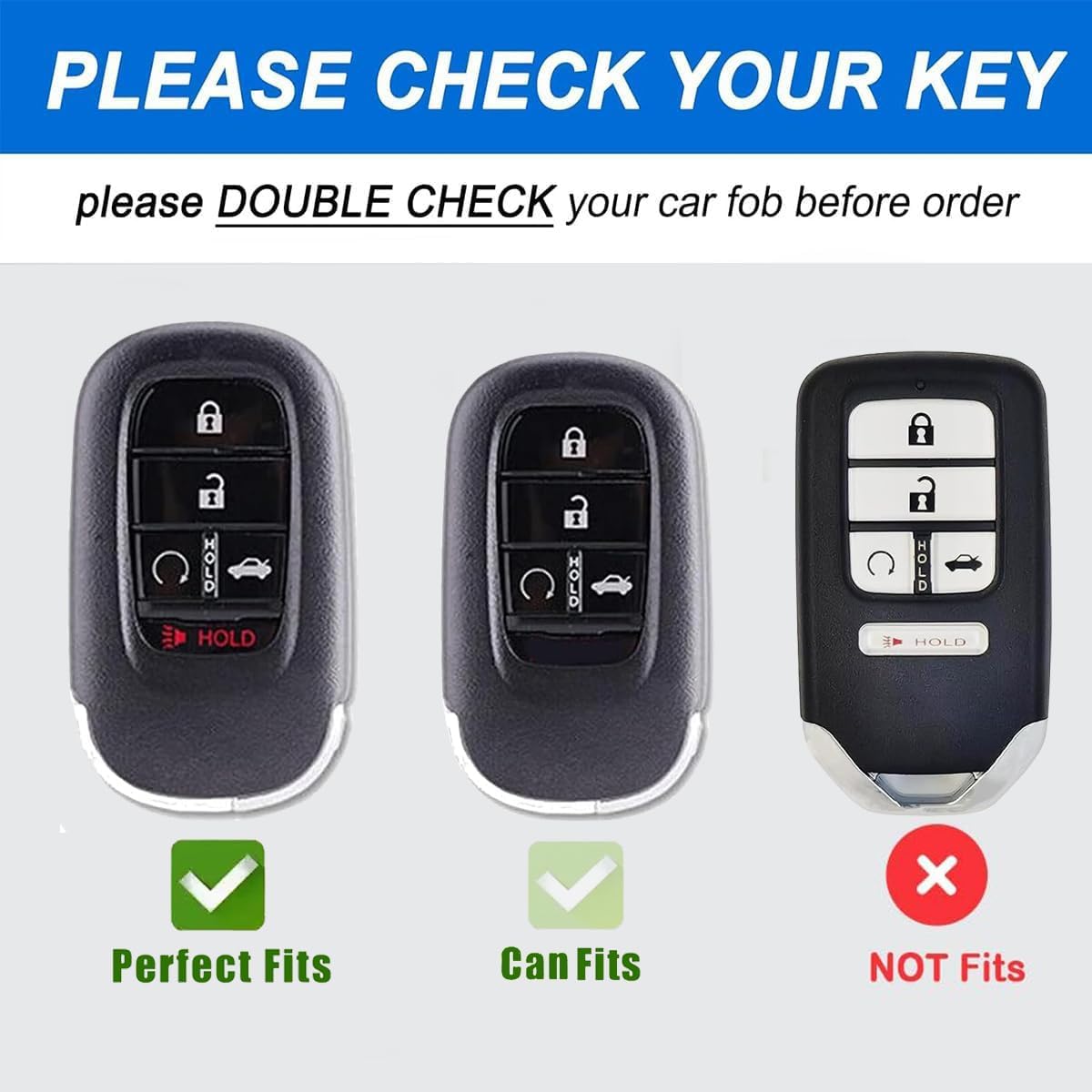 Key Fob Cover, Compatible with Honda Civic Accord CR-V Pilot HR-V, 4/5 Button Smart Remote Protector with Keychain (Dark Brown)