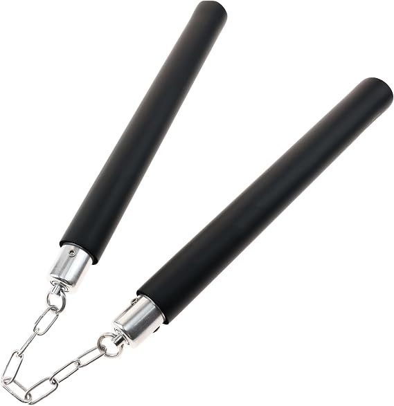 Safe Foam Rubber Training Nunchucks with Cord 2PCS for Kids & Beginners Practice and Training - Multi-Color and Style to Choose from
