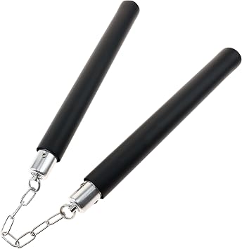 Safe Foam Rubber Training Nunchucks with Cord 2PCS for Kids & Beginners Practice and Training - Multi-Color and Style to Choose from