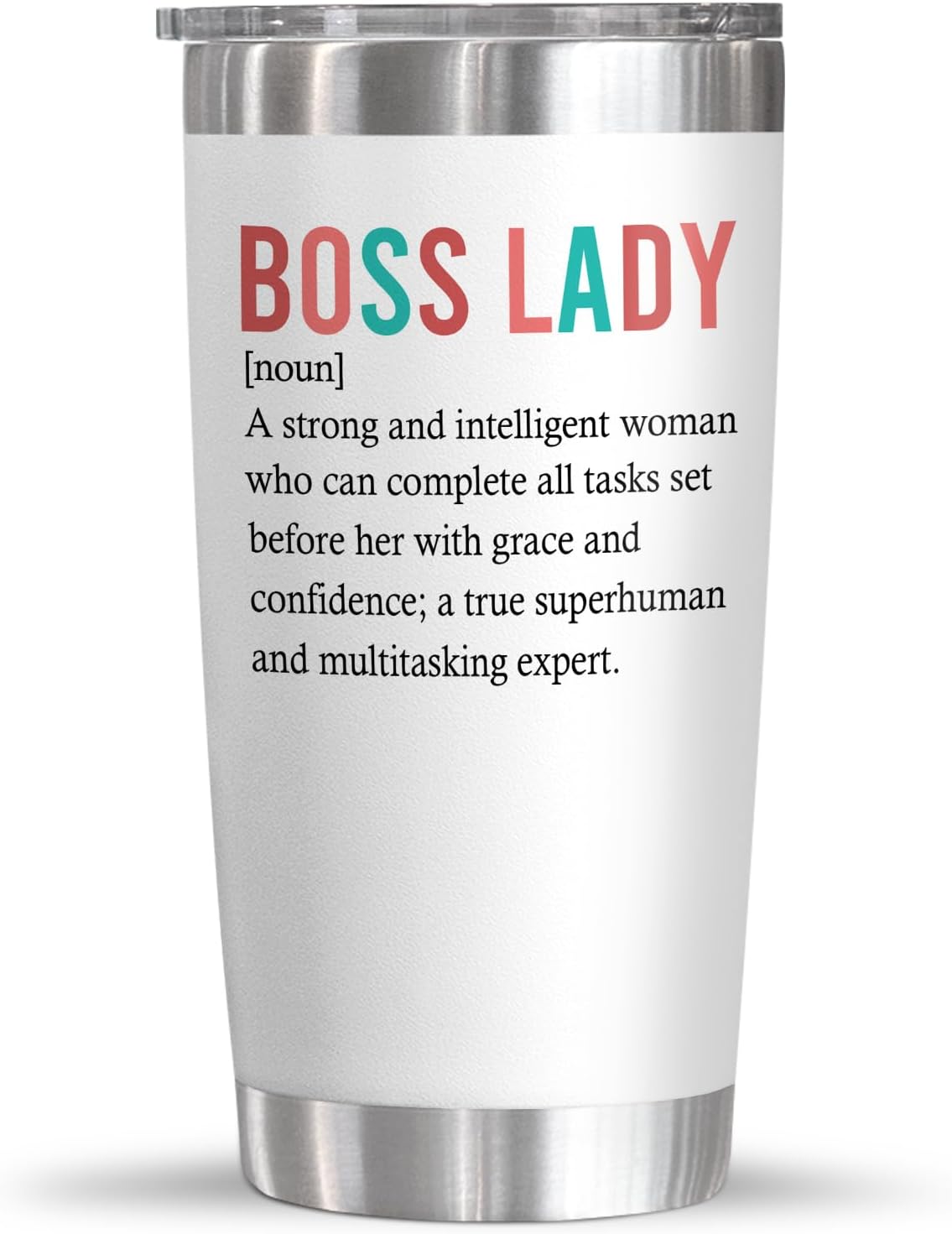 OASSIE Christmas Thank You Gifts for Boss Women - Boss Lady 20oz Stainless Steel Insulated Coffee Tumbler - Christmas Birthday Thank You Appreciation Gifts for Boss Manager Leader Coworkers Colleagues