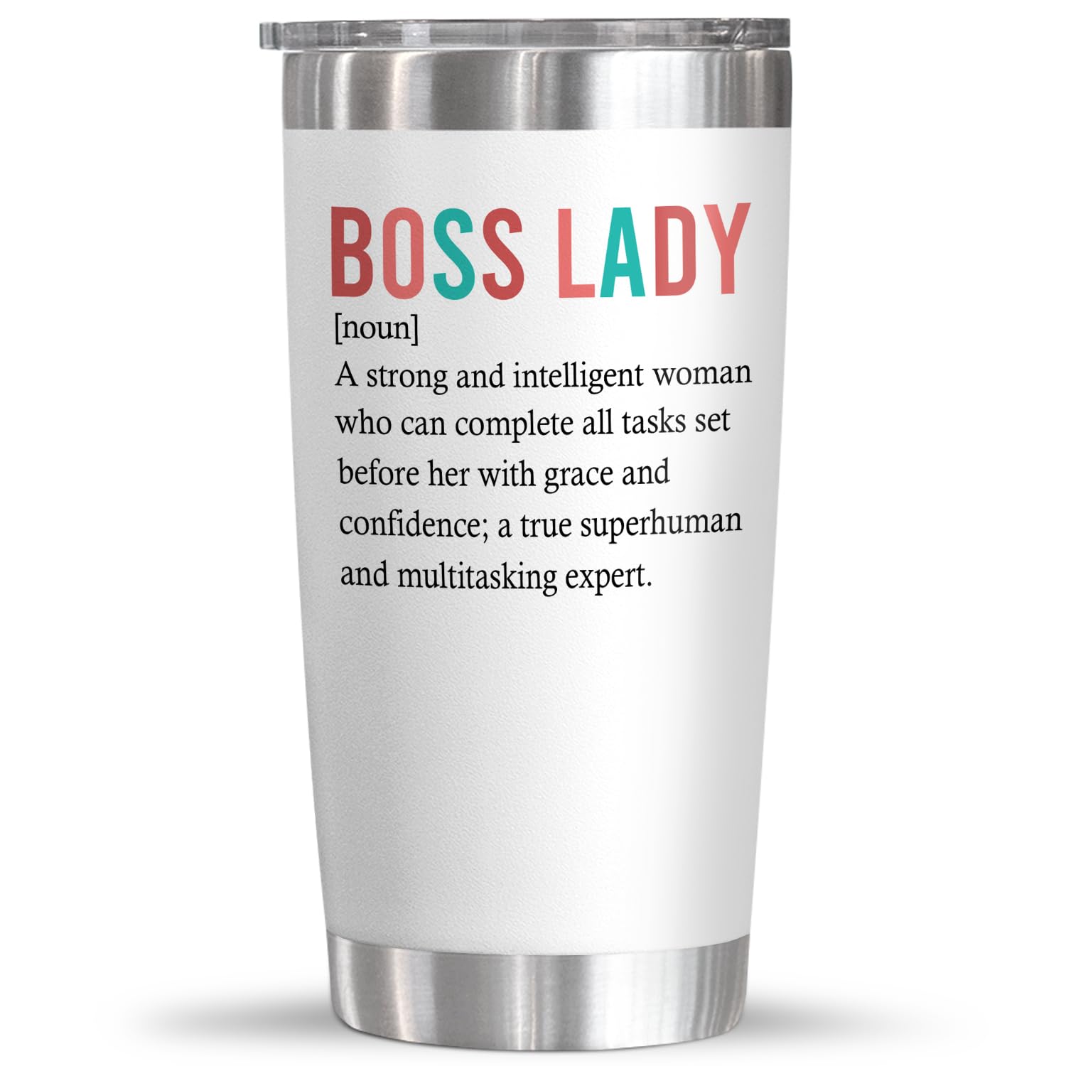 OASSIE Christmas Thank You Gifts for Boss Women - Boss Lady 20oz Stainless Steel Insulated Coffee Tumbler - Christmas Birthday Thank You Appreciation Gifts for Boss Manager Leader Coworkers Colleagues