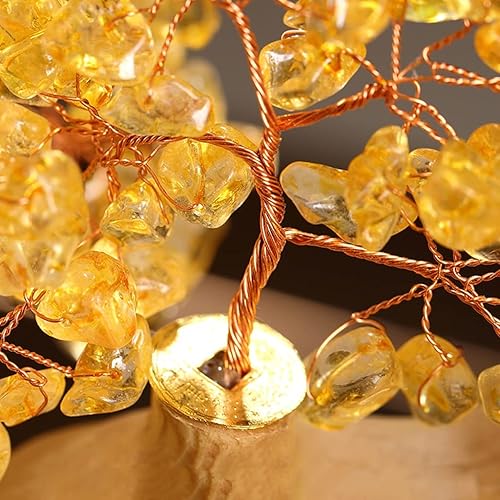 Miniatura 5 de Árbol de Feng Shui de citrino, árbol de la suerte, decoración de calabaza, manualidades, estatua de Feng Shui, árbol de cristal para el hogar, sala