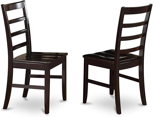 Miniatura 1 de East West Furniture Parfait - Juego de 2 sillas de comedor con respaldo de escalera de madera maciza, color capuchino