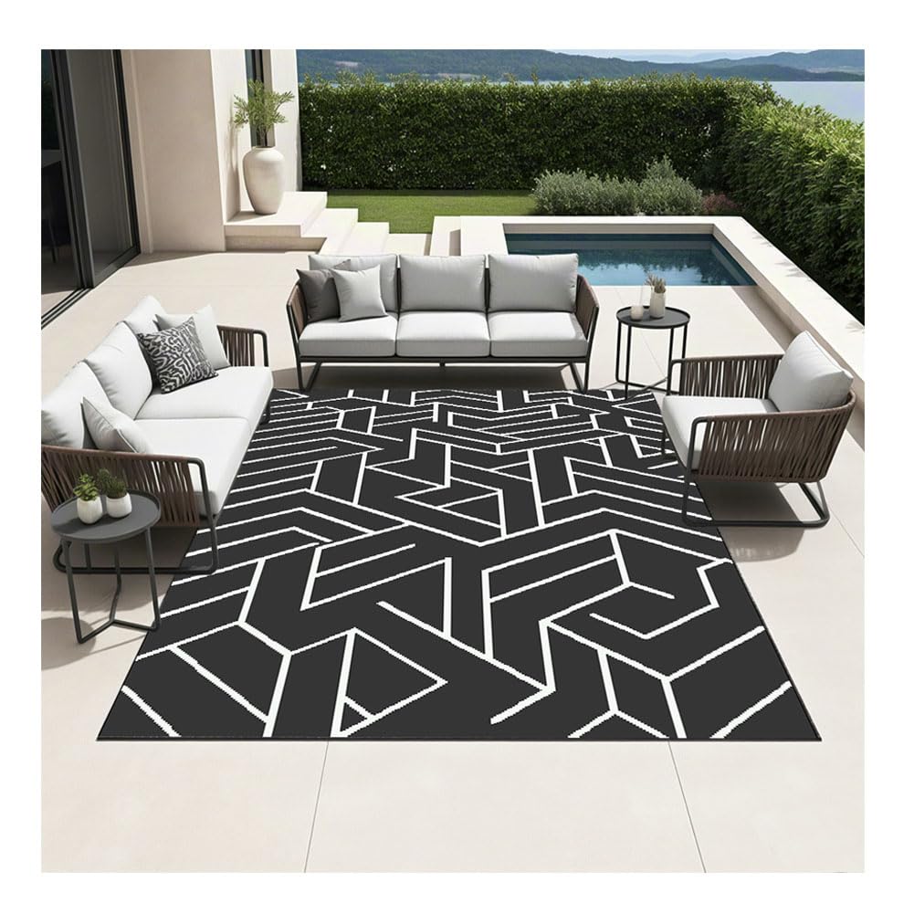Ghygetrich Tapis Exterieur, Tapis Exterieur Resistant Pluie Tapis D'extérieur Tapis Exterieur Terrasse Tapis Extérieur Résistant à La Pluie 122 * 183cm