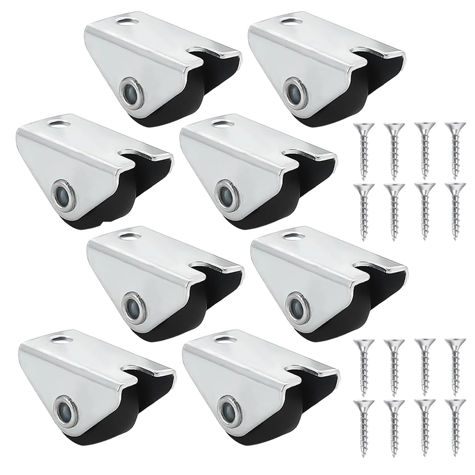 Möbelrollen Klein,8 PCS 15 mm Kleine Gummi Rollen mit Stahloberplatte Nicht Schwenkbar Flache Transportrollen Inklusive Schrauben für Möbel Kleingeräte und DIY Projekte