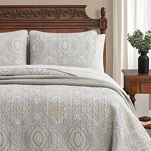 Tommy Bahama - King Quilt Set, Reversible Cotton Bedding with Matching Shams, All Season Home Decor (Turtle Cove Grey, King) - Image 5