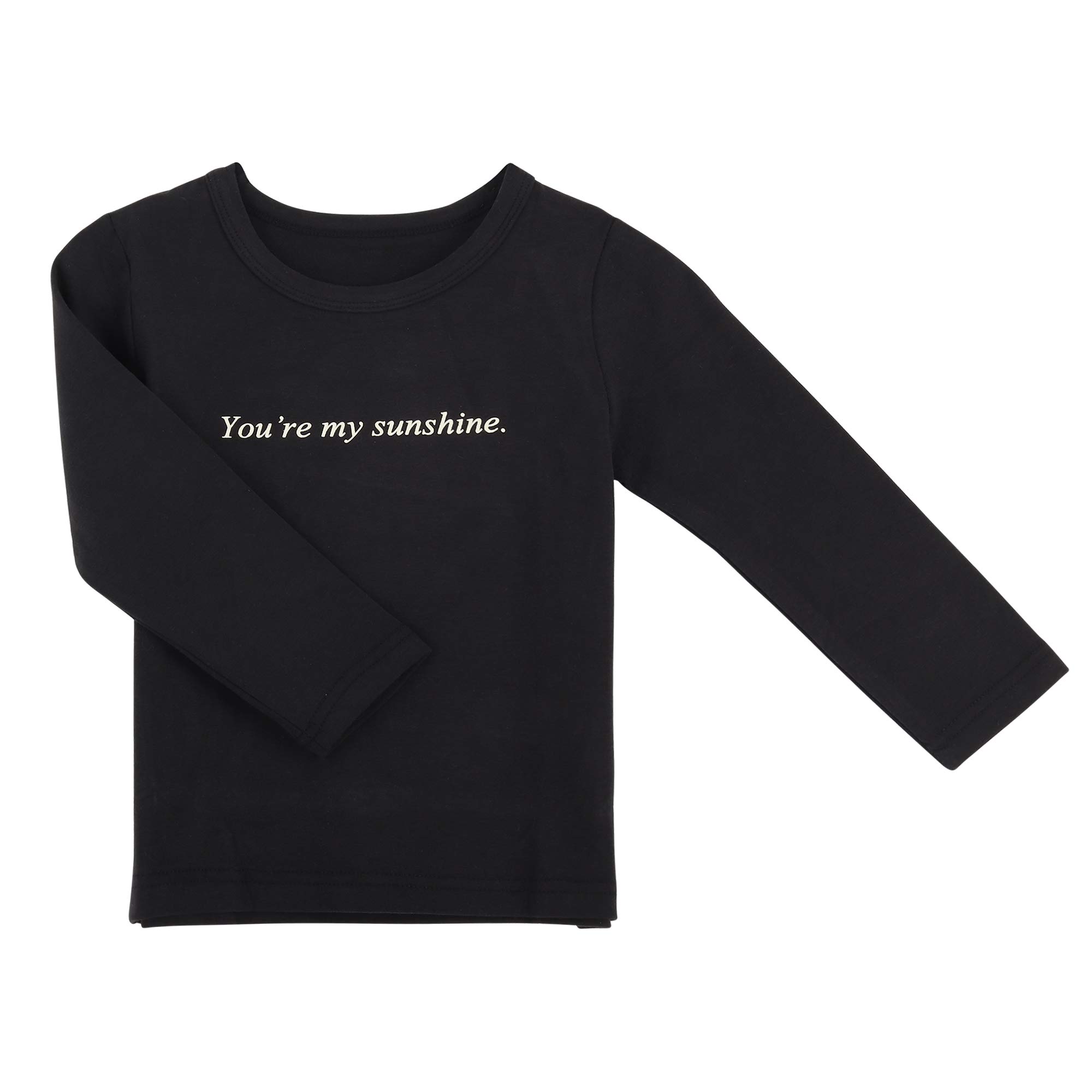 Camilife Bebé Niño Niña Camisetas de Manga Larga con Cuello Redondo Básica en Algodón Suave Elástico Primavera Verano Otoño - Liso Talla 74/80/86/92/98/104/110