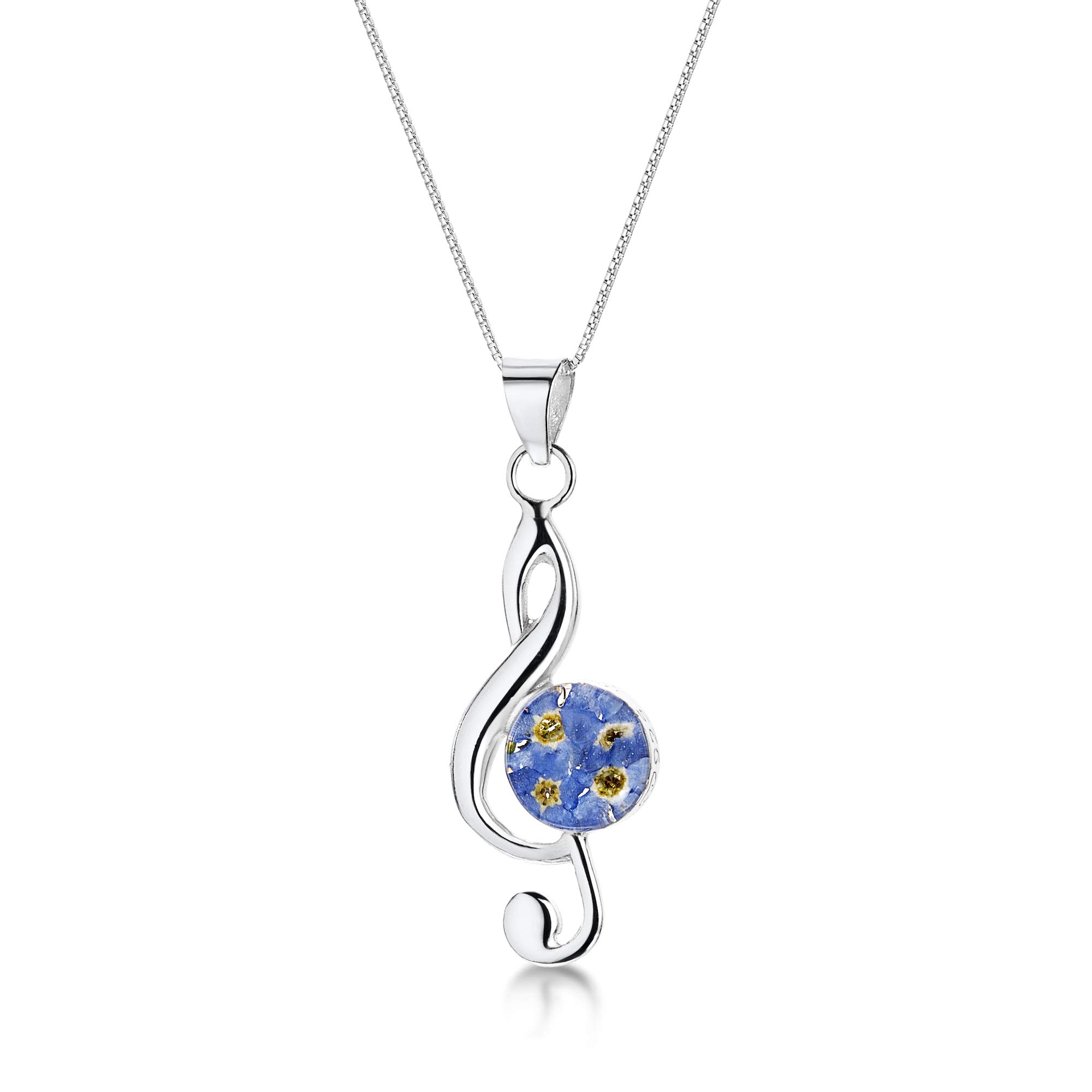 Shrieking Violet® - Collana con ciondolo a forma di chiave di violetta, con ciondolo in argento Sterling da 40,6 a 45,7 cm e confezione regalo.