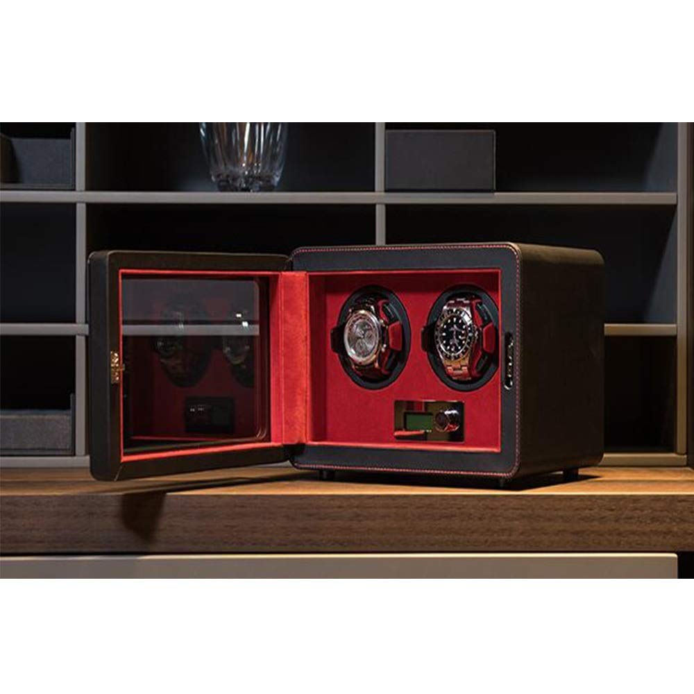 Uhrenbeweger, Zwei PU-Leder, hochwertiges LED-Display, automatisch, Uhrenbeweger, geräuschloser Rotationsmotor, Antimagnetisierung. 23,5 x 19,6 x 17,5 cm Needed