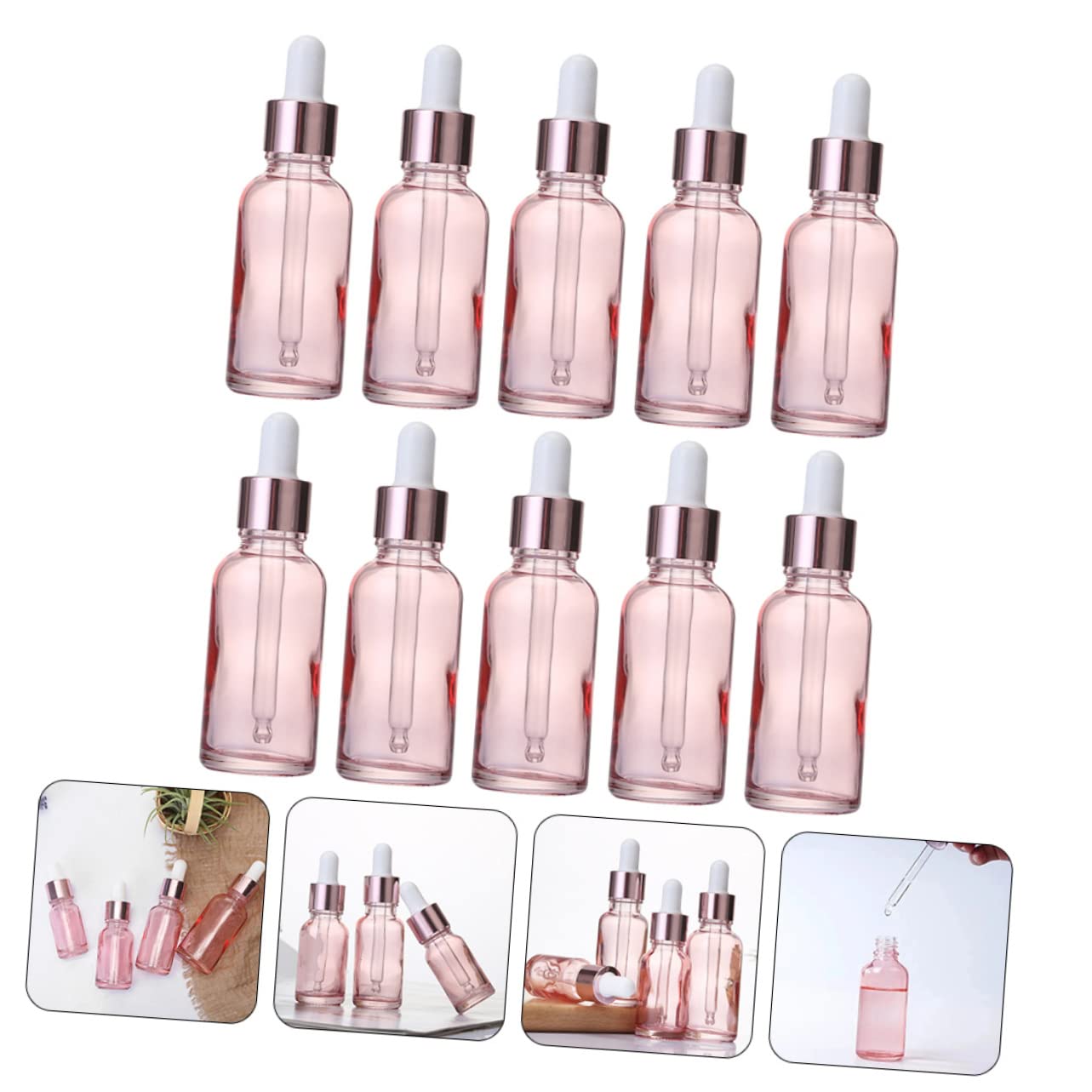 Didiseaon 30piezas Frascos Cuentagotas De Viaje Botellas De Vidrio Gotero Para Aceites Esenciales y Lociones