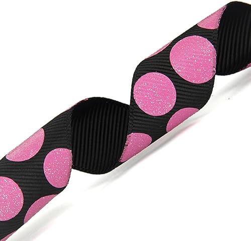 Miniatura 9 de Morex Ribbon Sugar Dots - Cinta de grogrén con purpurina, 78 pulgadas por 4 yardas, rosarosa (98805-022)