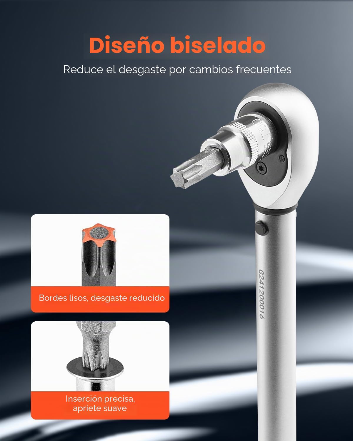 VEVOR 107 PCS Juego de Vasos con Punta, SAE y Métricos, Hexagonales/Torx/Torx Externo/a Prueba de Manipulaciones/Extralargos, Acero de Aleación S2 y Acero Cr-V, con Impulsores de 1/4", 3/8" y 1/2"