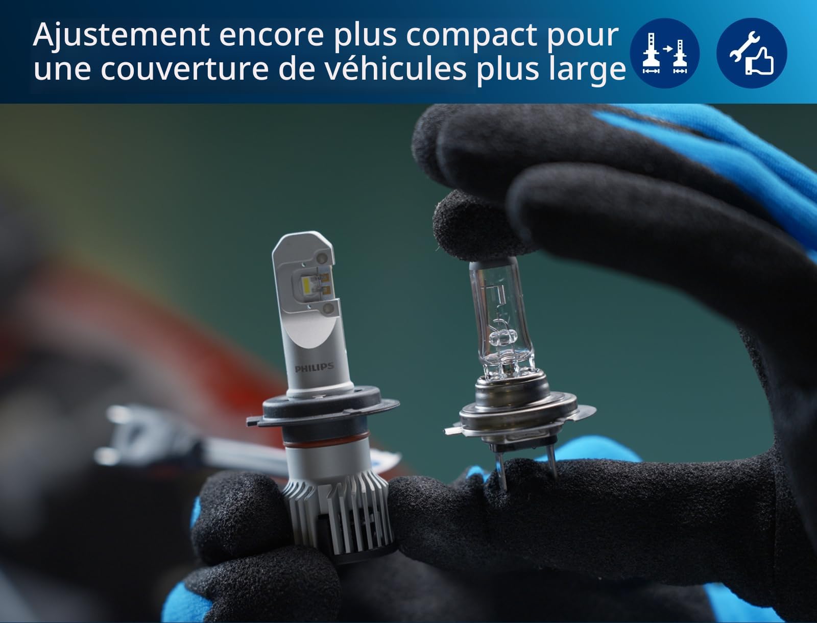 Philips Ultinon Pro6000 Boost H7-LED, ampoule LED pour éclairage avant automobile homologuée*, jusqu'à 300% de luminosité en plus**, 5.800K, conception ultra-compacte, set de 2 | automobile homologuée*, jusqu'à 300% de luminosité en plus**, 5.800K, concep
