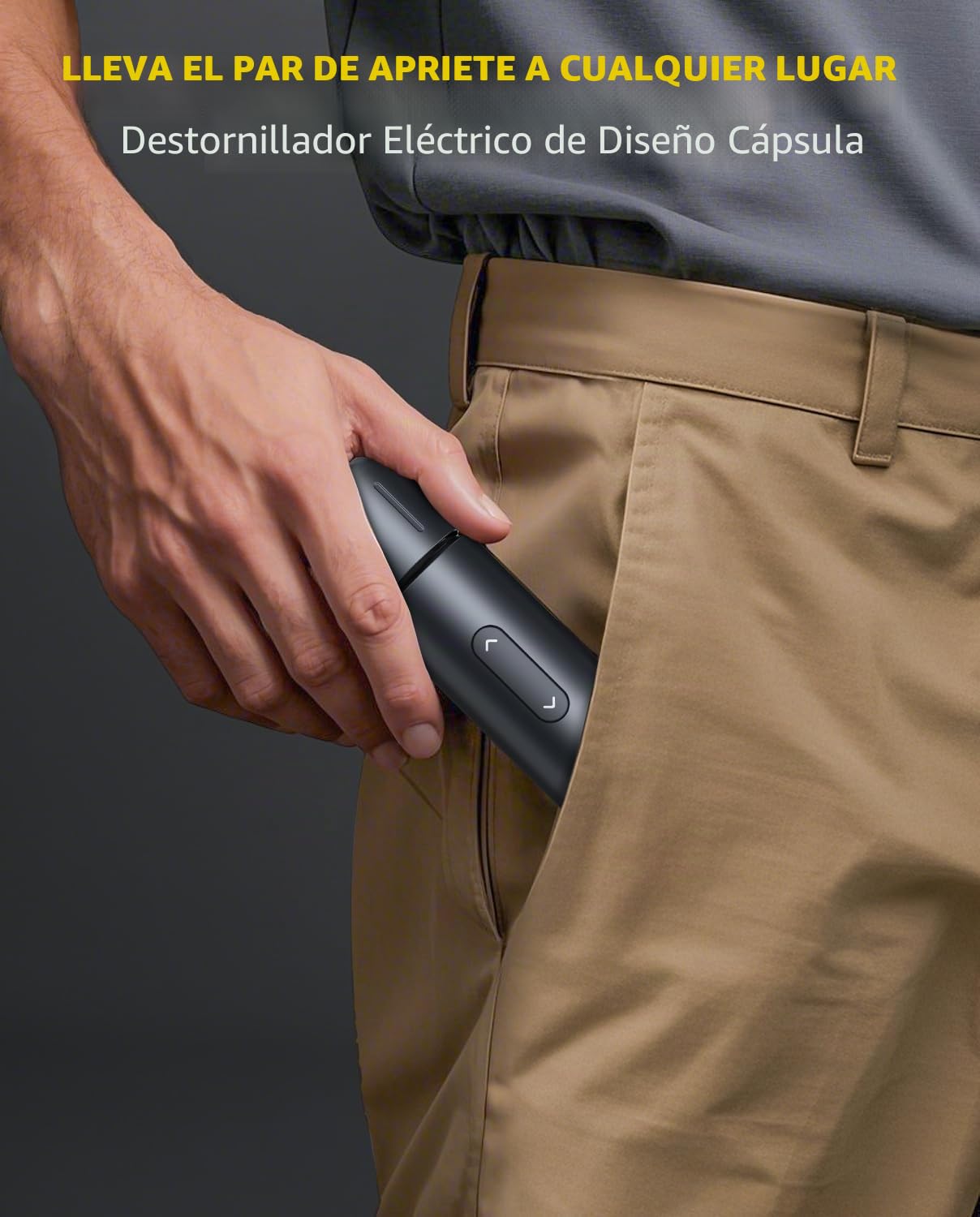 Fanttik S1 Destornillador Eléctrico Inalámbrico 3.7V, 5 N·m Máx, 320 RPM, 5 Puntas Dobles, Luz LED, Hex 1/4", Diseño Compacto, Ideal para Muebles y Electrodomésticos – Gris