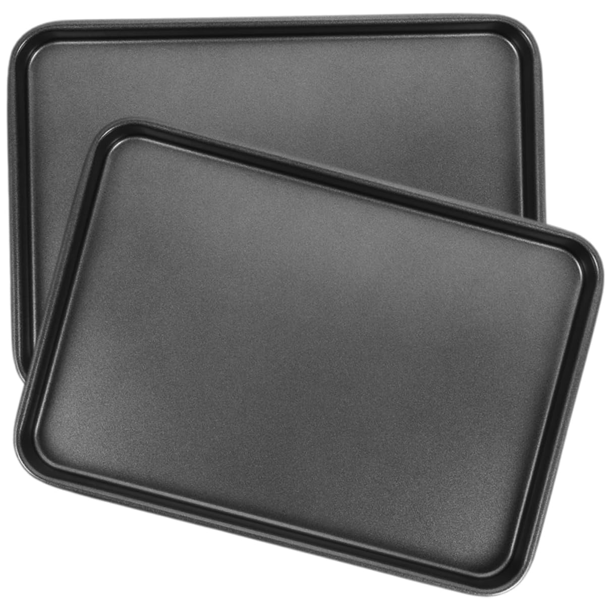 Set di 2 Teglie Forno Rettangolari in Acciaio al Carbonio Nero