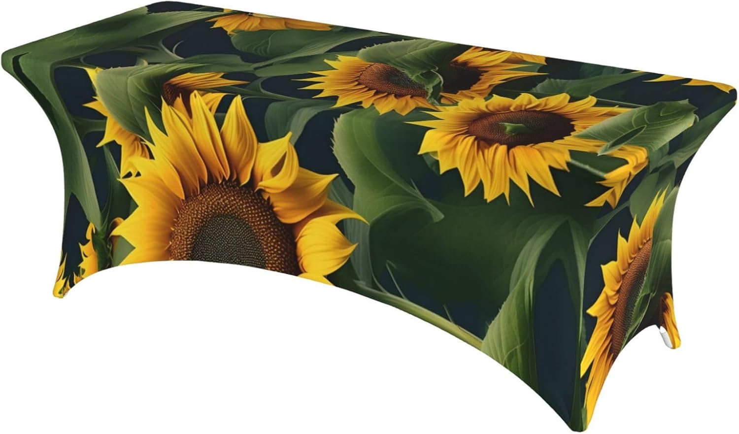 Plants Theme Sunflower Print Table Cover Rectangular Tablecloth for 6-Foot Tables for Wedding Banquets Outdoor