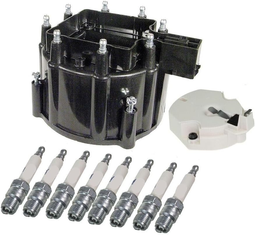 Replacement Distributor Rotor Cap and Rapidfire Spark Plugs Kit For Chevrolet GMC HD
