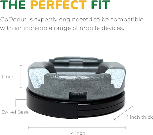 Miniatura 3 de GoDonut Plus+ Soporte esmaltado para teléfono (base giratoria), accesorio de montaje portátil, acceso al puerto de carga, compatible con tabletas,