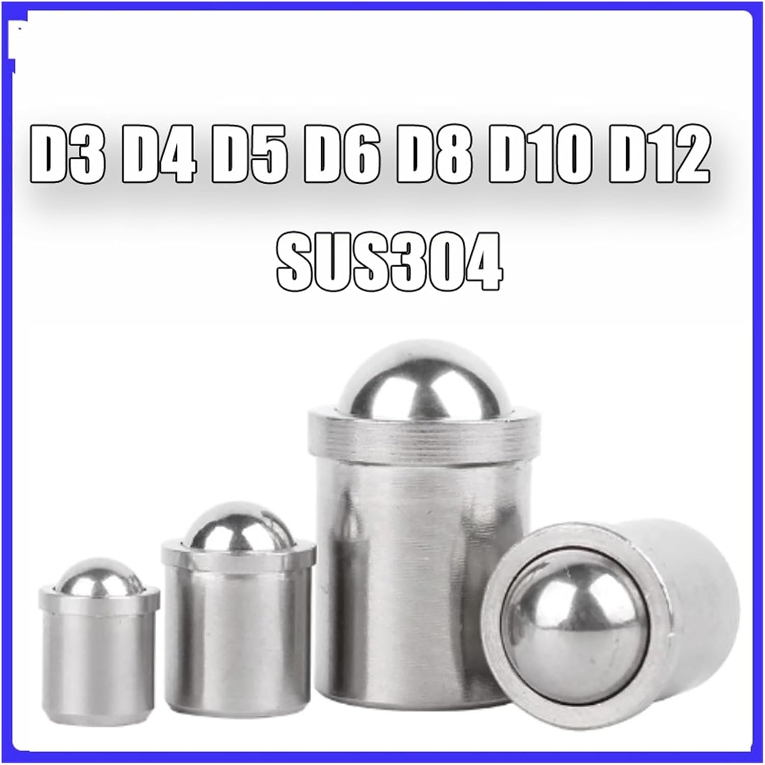 VARNOK Spring Ball Plunger Presure-Type Plunger Locating Positioning Press-Fit Plastic Stainless Steel Spring Ball Plungers D3/4/5/6/8/10/12mm(10pcs D8x9-20N)