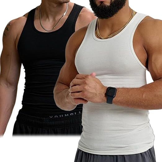 Ekko Beaters, Ekko Beaters for Men, Ekko Blank Fitted T Shirt, Beaters Compression, Muscle Shirts for Men,Black+White,3XL