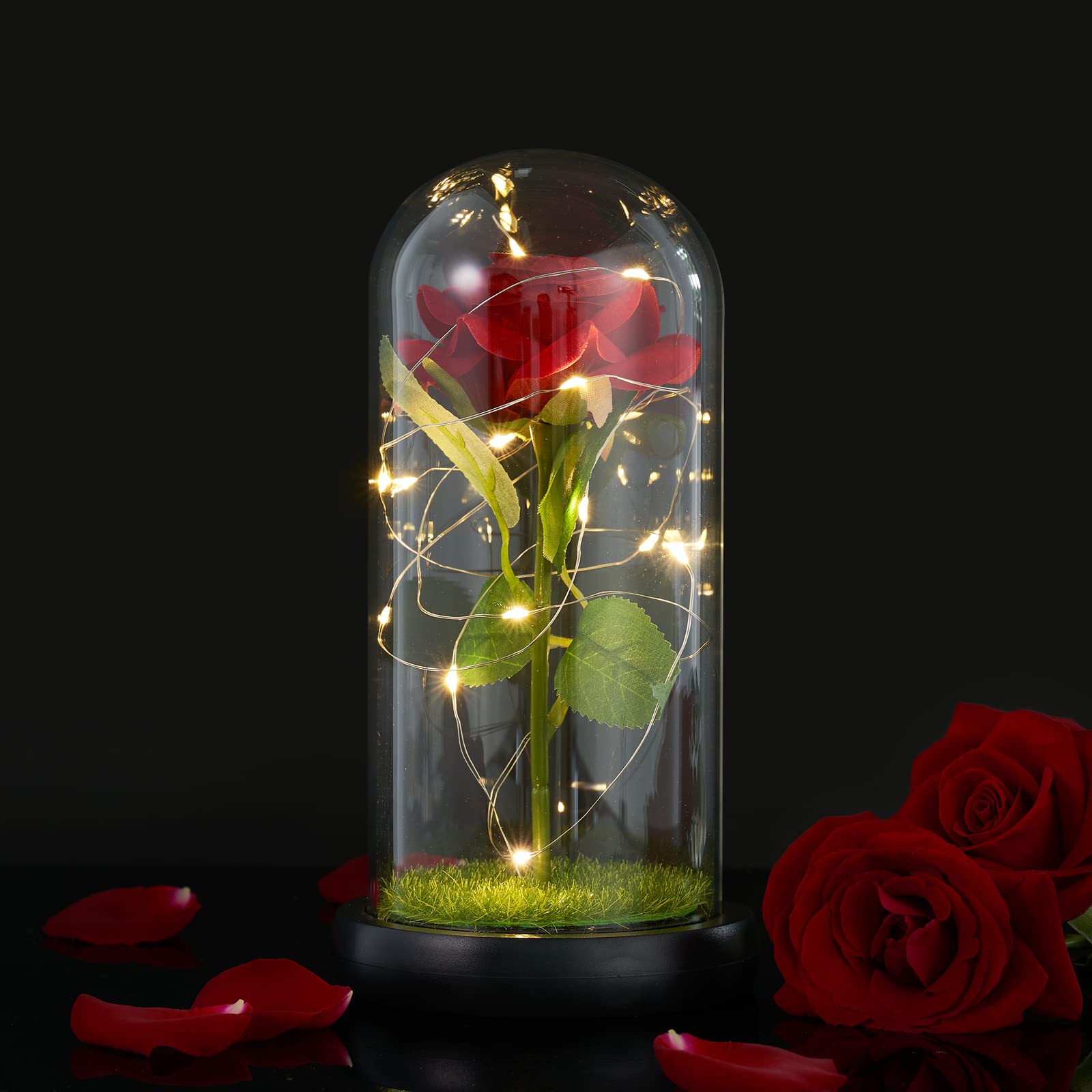 手染めランタン×手染めグラデぷっくり薔薇×オーロラ 天然石