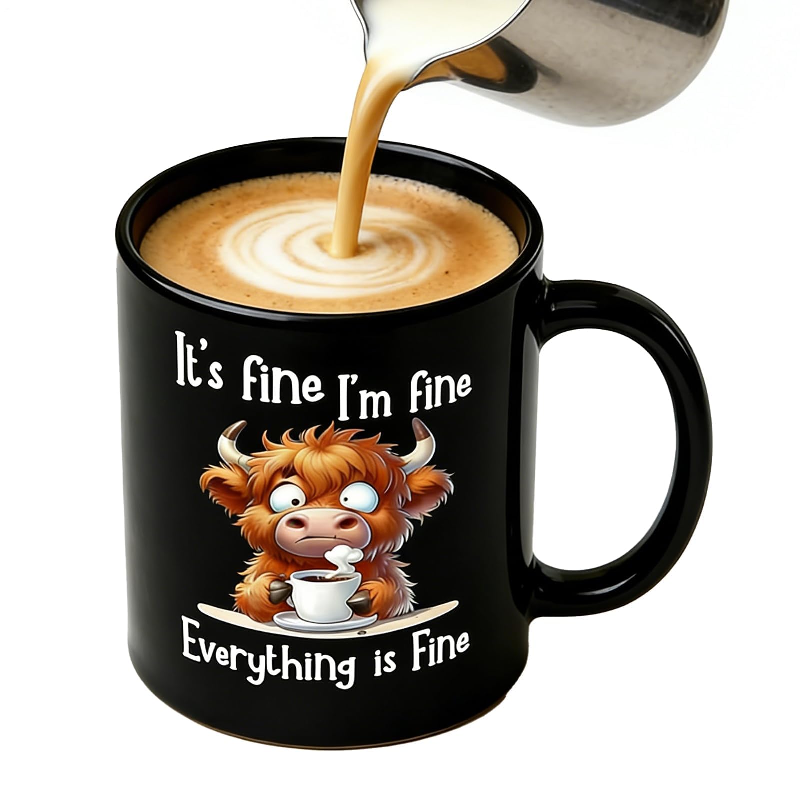 Muiltvoe Portable Cartoon Cow Cups - Pastoral Ceramic Tea Mug, Drinking Cups with Comfortable Grip, Beverage Drinking Mug with Farm Theme, Novelty Cup, Kitchen Tea Drinkware for Parents, Friends