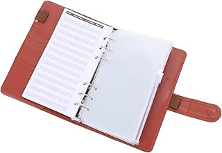 Ciieeo 4 Conjuntos De Livro De Orçamento Em Dinheiro Caderno De Couro Bloco De Notas De Couro Argolas Folha De Orçamento Bloco De Notas Fichário Folha Solta Pvc Caderno De Conta