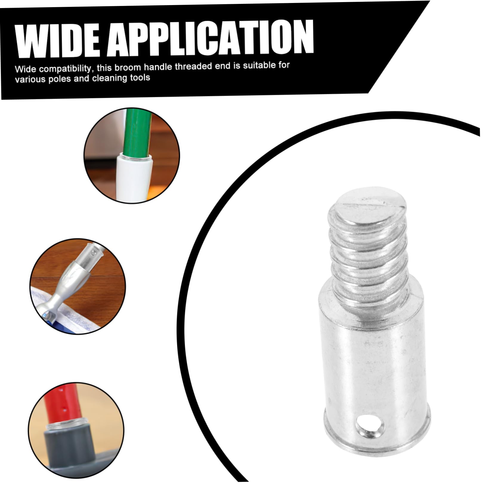 PACKOVE Metalowy Adapter z Gwintem Amerykańskim Do Przedłużaczy Kijów Teleskopowych Uchwyt Końcowy Do Mopów i Mioteł Łatwy Montaż Kompatybilny z Różnymi Narzędziami i Komercyjnego