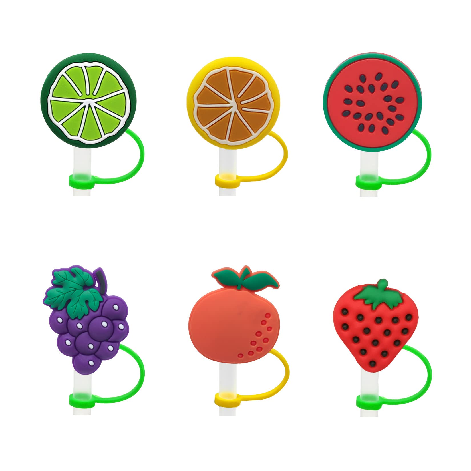 6-Pack Silicone Straw Tips - Reusable, Dust-Proof, Soft Plugs for 7-8 mm Straws